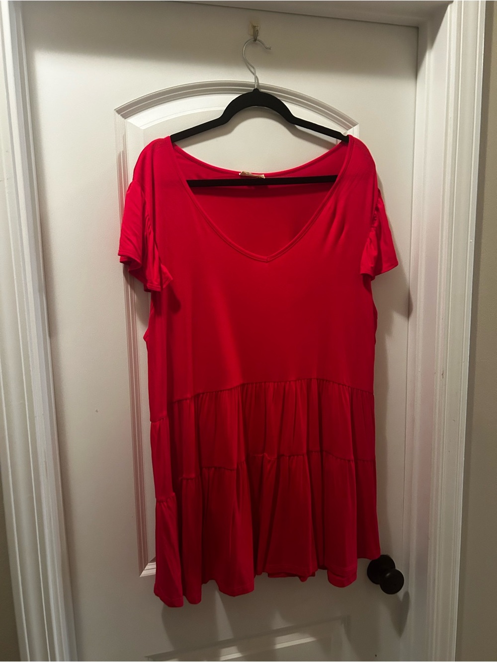 Flowy V-Neck Hot Pink Tunic Top